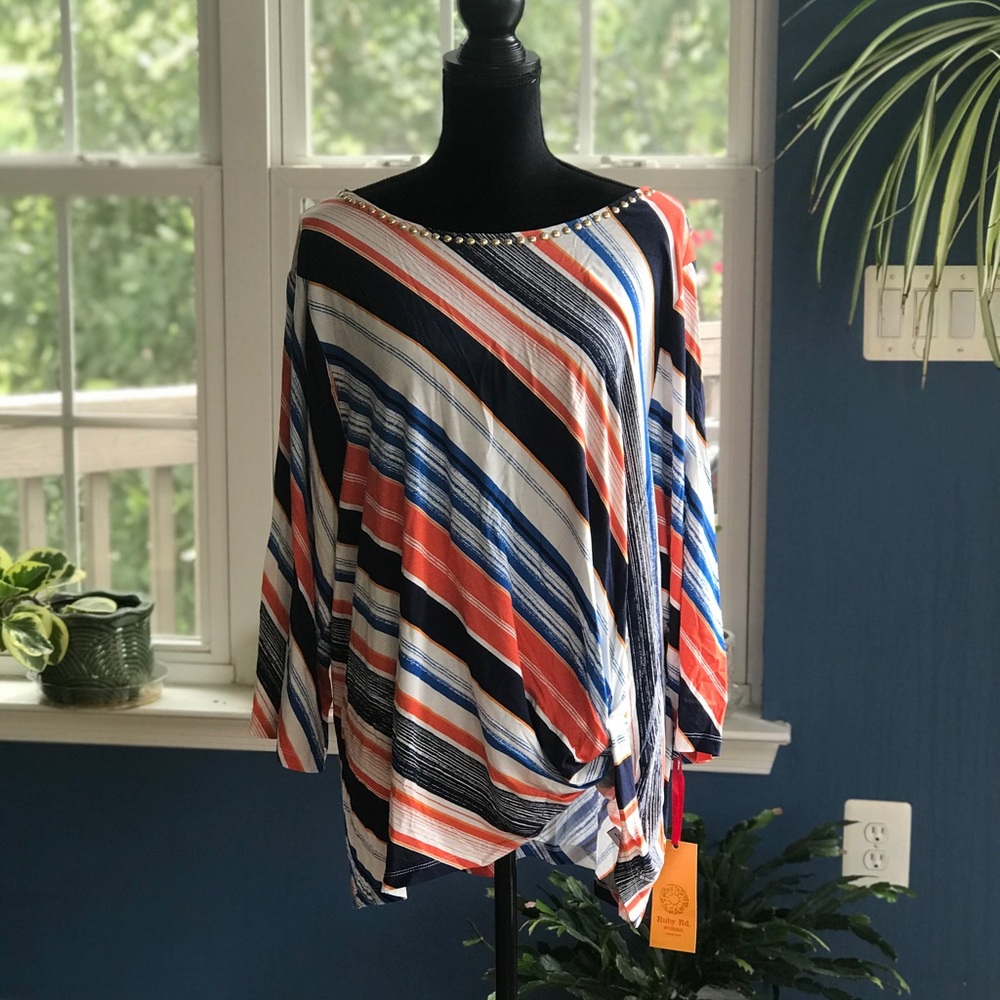 Ruby Rd Striped Top - Picture 2 of 6